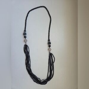 Elegant Black Beaded Necklace